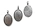 50 CleverDelights Oval Pendant Trays - Mix Pack - 18 x 25 mm - Antique Silver, Shiny Silver, Dark Black, Antique Copper, Antique Bronze - Pendant Blanks Cameo Bezel Cabochon Settings - 11/16