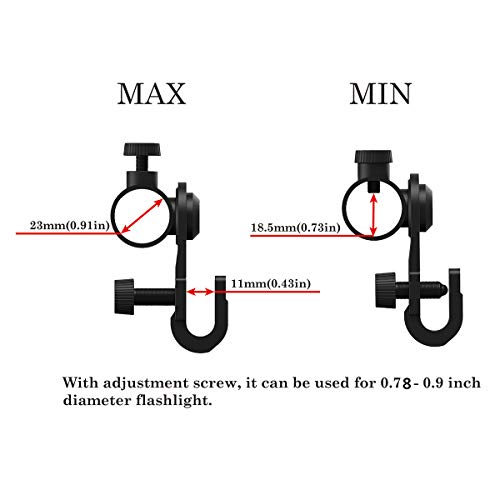 Weltool HM2 Helmet Flashlight Mount Holder - Work Flashlight Clamp Fit for 3M MSA V-Gard Hard Hat - Portable Plastic Torch Side Mount Flashlight Holder for Hard Hat - Plastic Light-Weight Multi-Angle - Thumbnail 4
