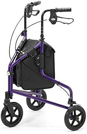 Days Tri Wheel Walker With Loop Lockable Brakes, Easy To Manoeuvre & Height Adjustable Limited Mobility Aid, Comfortable Hand Grips, Folds Flat For Storage, Chrome, (Eligible For VAT Relief In The UK