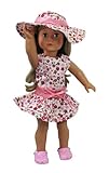 Doll Clothes for American Girl Dolls: 3 Piece Flower Sun Dress Outfit – “Dress Along Dolly” (Includes Fancy Flower Sun Dress, Sun Hat, and Pair of Shoes), Baby & Kids Zone