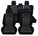 Fits 2012 to 2018 Dodge Ram Front and Rear Ram Seat Covers 22 Color Options (Solid Rear Bench, Black Charcoal)