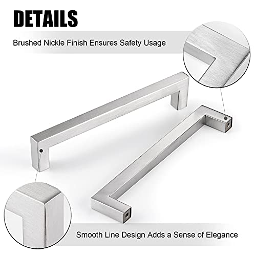 CZC HOME 10 Pack 6.75 Inch Square Drawer Pulls, Stainless Steel