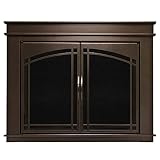 Pleasant Hearth FN-5700 Fenwick Fireplace Glass Door, Oil Rubbed Bronze, Small