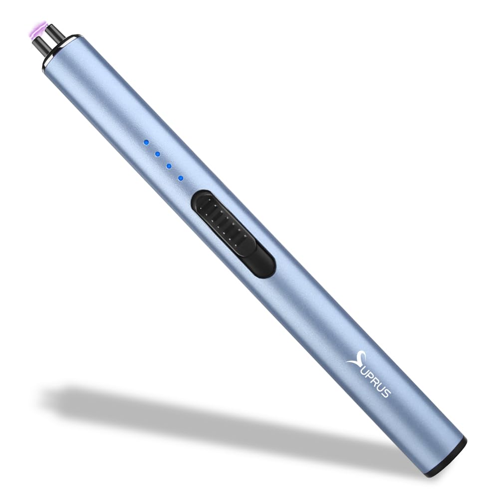 Photo 1 of SUPRUS Electric Lighter Arc Windproof Flameless USB Rechargeable Lighter with Safety Lock (Blue)