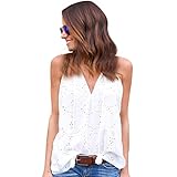 Women Vest Tops,Napoo Pullover Solid Lightweight T-Shirt Sleeveless Casual Blouse (S, White)