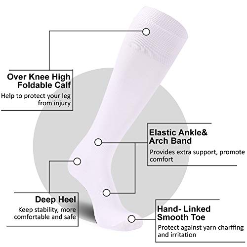 image for Classic Soccer Socks, FOOTPLUS Men Women Solid Long oftball Volleyball
