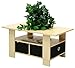Furinno Coffee Table with Bins, Steam Beech/Black