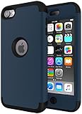 iPod Touch 7 Case,iPod Touch 6 Case,SLMY(TM)High Impact Heavy Duty Shockproof Full-Body Protective Case with Dual Layer Hard PC+ Soft Silicone For Apple iPod Touch 7th/6th/5th Generation Teal/Black
