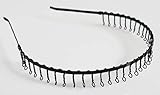 Package of 6 Ready to Finish Black Wire Headbands with Teeth