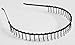 Package of 6 Ready to Finish Black Wire Headbands with Teeth