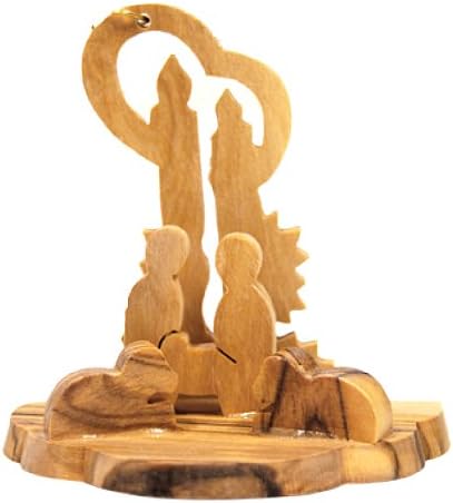 Christmas Decor Nativity Set Handmade of Bethlehem Olive Wood