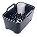 Joseph Joseph Wash & Drain Plus Dishpan and Dish Rack Utensil Holder Set with Dishwashing Basin Dryer Dish Rack Drainer Plug Carrying Handles, Gray