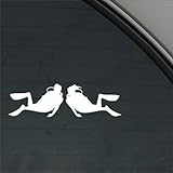 Scuba Diver Dive Couple Decal Diving Window Sticker | Car, Truck, Wall, Laptop, Computer, Phone | KCD222