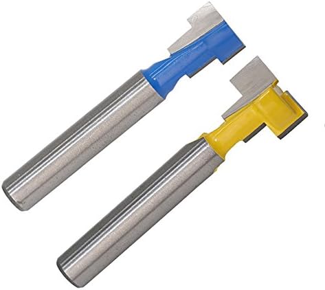 HangboughtEU 2Pcs 1/4" Shank T-Slot Cutter Router Bit for 3/8" Hex Bolt Heads Woodworking Router Bits Cutters