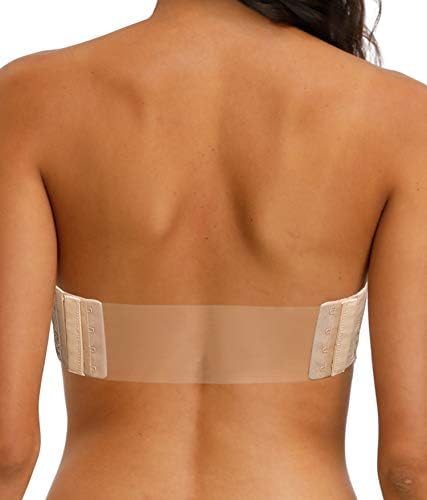 HWDI 32A Strapless Bra with Clear Strap for Backless Wedding Dresses Low  Open Back Halter Top Beige at Amazon Women's Clothing store