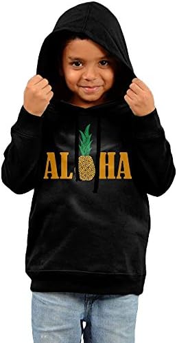 Hawaii Pineapple Aloha Kids Unisex Long Sleeve Pullover Hoodies Sweatshirt Black Size For Boys Girls