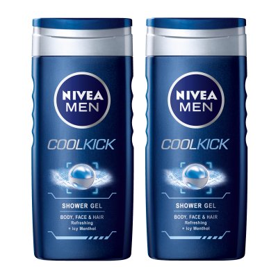 Nivea Cool Kick Shower Gel for Men (250ml) (Pack of 2)