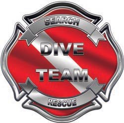 Search and Rescue Dive Team Firefighter Decal - 4" h - REFLECTIVE