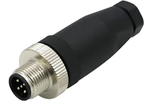 FOWIUNYE M12 5 Pin Male Connector, A Code Industrial Circular Connector Field Assembly Wireable Sensor IP67 Unshiled Straight Type Adapter 125V 4A AC/DC Connector for PG7