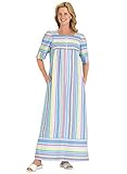 Carol Wright Gifts Zip Front Lounger, Purple Stripe, Size Large