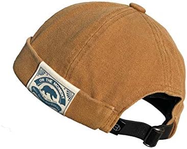 Croogo ツバなし フィッシャーマンキャップ メンズ ロールキャップ 洗った綿のキャップ サグキャップ 丸型 コットンキャップ 小顔効果 ワッチキャップ 秋冬 無地 セーラー帽 個性 紳士帽子 ファション アウトドア