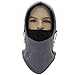 Miracu Heavyweight Balaclava Windproof Ski Face Mask, Women and Men Soft Fleece Winter Hat/Hood for Outdoor Sports, One-Size, Gray & Black