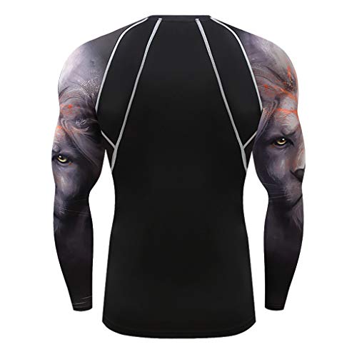 Men's Long Sleeve T-Shirt Baselayer Cool Dry Compression Top Slim Fit Athletic Bodybuilding Fitness Tees
