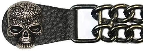 Vest Extender with black snaps and black skull on gunmetal chain - Made in USA (4)