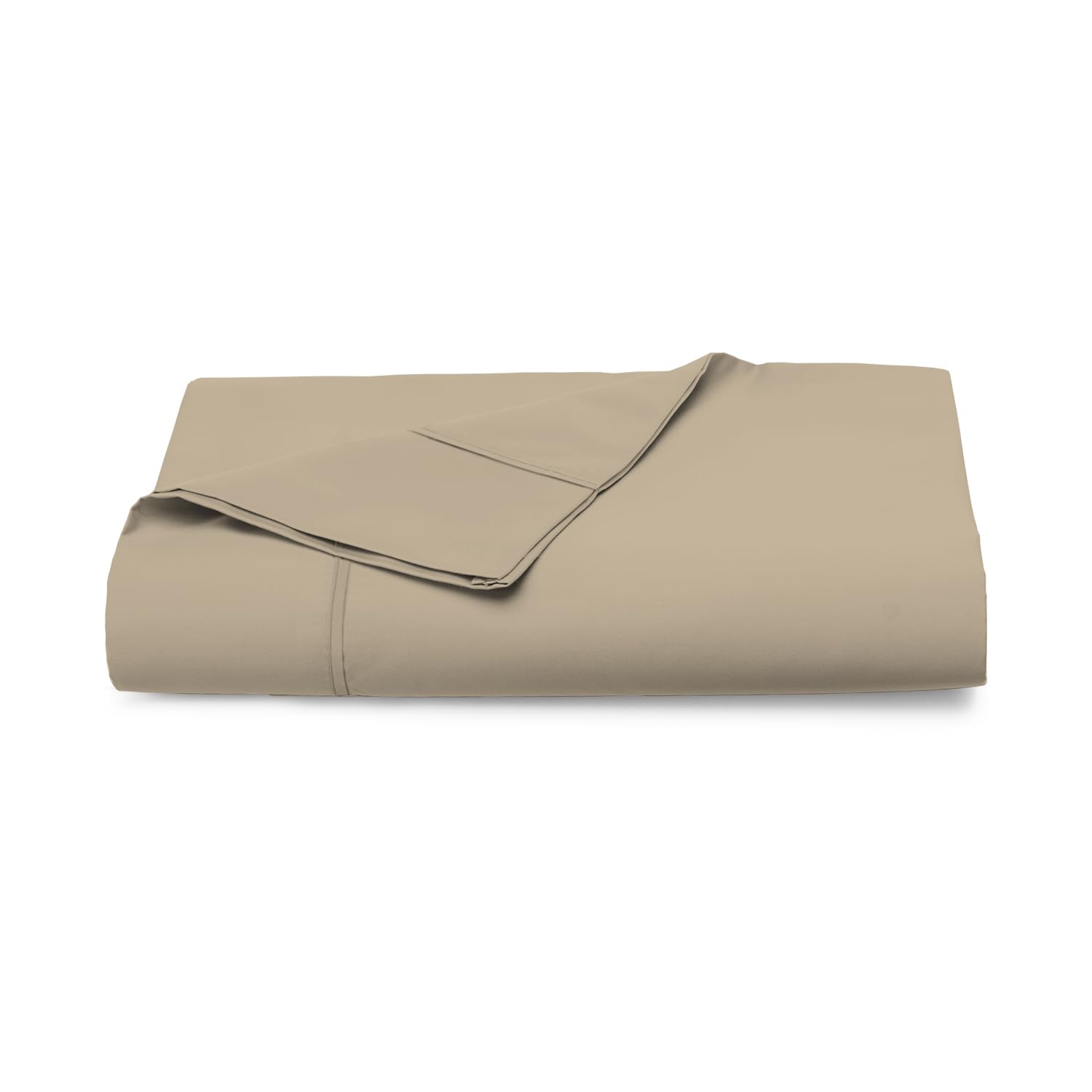 Pizuna 100% Cotton Flat Sheet Simply Taupe, 400 Thread Count Long Staple Cotton Flat Sheet King Size 275x280 cm, Soft Sateen Weave Top Sheet King Size (King Flat Sheet Simply Taupe)