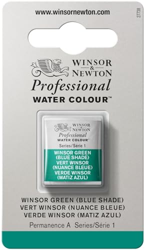 Winsor & Newton Professional Watercolor, Half Pan, Winsor Green Blue Shade