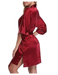 Kimono corto de satén para mujer para fiesta de novia y dama de honor