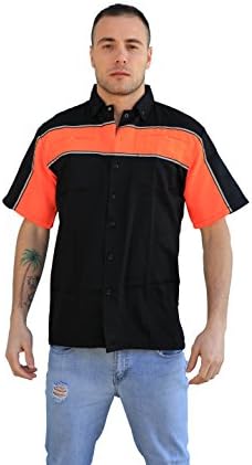 BPM5-Men's Two-toned Mechanic Shirt with reflective stripe (XX-Large)