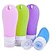Guckmall Travel Squeeze Bottle, Set of Four 3oz Travel Toiletry Bottles Leakproof Soft Silicone Containers for Shampoo Conditioner Lotion Soap Cosmetics