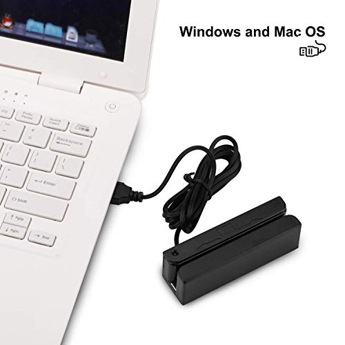 SZiTW MSR98 Bi-Direction Swipe Card Reader USB PCSC Mini Credit Card 3 Track Hi Lo Co Magnetic Reader Swiper for POS System Cashier Registry (1pcs Light)
