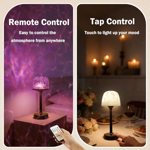 GUIGUZHJ Lámpara de ducha impermeable e inalámbrica, luz de ducha recargable con 16 efectos de onda de color, lámpara de baño con control táctil y mando a distancia, iluminación ambiental