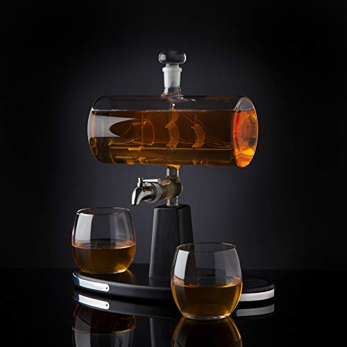 Godinger Whiskey Decanter Dispenser with 2 Whisky Tumbler Glasses - for Liquor, Scotch, Bourbon, Vodka - Image 6