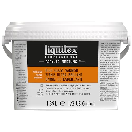 Liquitex 5344 Professional High-Gloss Varnish for Acrylic Paints, Highly Elastic, Universal Finishing Varnish in Archival Quality, 1.89 Litre Bottle, Transparent