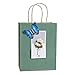 BagDream Shopping Bags 8x4.25x10.5 Inches 100Pcs Gift Bags Kraft Bags Retail Bags Green Stripe Paper Bags with Handles Bulk, 100% Recycled Paper Gift Bags