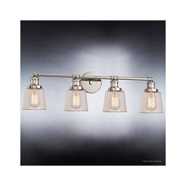 Luxury Industrial Chic Bathroom Vanity Light, Large Size 9"H x 31.5"W