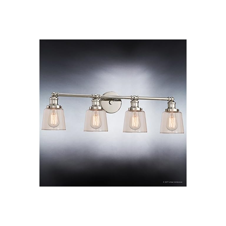 Luxury Industrial Chic Bathroom Vanity Light, Large Size 9"H x 31.5"W