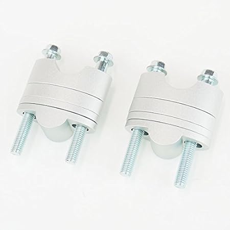 Amazon バーライズアダプター 22 2mmハンドル用 19 39mmアップ 高さ調節可能 シルバー 銀 汎用 22mm ライザー クランプ ハンドルポスト ハンドルポスト 車 バイク
