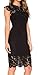 MEROKEETY Women's Sleeveless Lace Floral Elegant Cocktail Dress Crew Neck Knee Length for Party