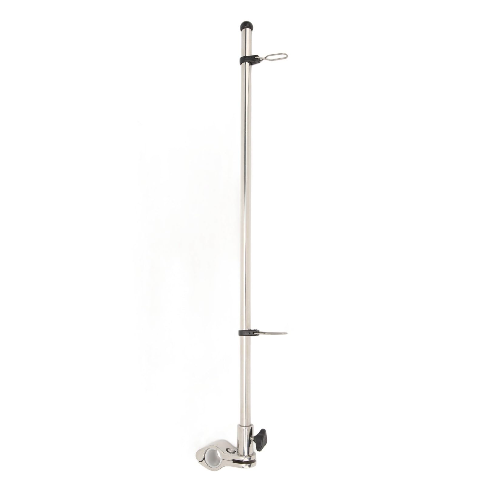 Fockety Flag Staff Pole, Stainless Steel Rail Mount Boat Pulpit Staff, Rail Mounted Flag Pole and Flag Pole Base Kit, Applicable Pipe Diameter 22.2-25mm/0.9-1.0in, for Yachts, Marines, RVs