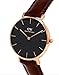 Daniel Wellington Petite St Mawes 32mm Women's Watch, Leather Rose Gold Watch for Women