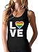 Love Heart Pride Tank Top for Women LGBTQ Gifts Trex Rainbow Flag Racerback Tops Medium Black