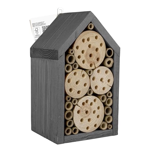 Windhager Hotel de Insectos Residencia, de Madera y bambú, casa de Insectos para Colgar, para Insectos beneficiosos como Abejas Silvestres y Avispas parásitas, Ayuda de anidación para Insectos