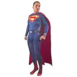Adult Superman of Steel Costume Superhero Cosplay Zentai Cape (Small, Red)