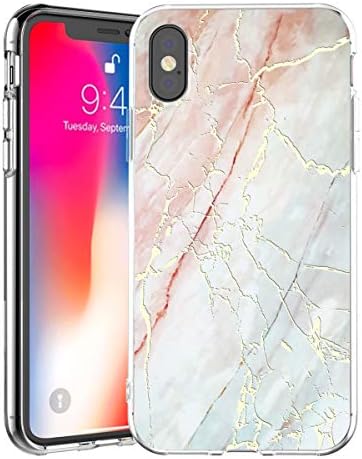 iPhone Xs MAX Case,IN4U Hard Back Marble Design Raised Edge Transparent Anti-Shock TPU Bumper Cover for iPhone Xs MAX 6.5 INCH Case (Maroon Grey Marble)
