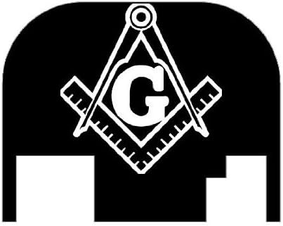 Fixxxer Rear Cover Plate for Glock (Freemason Masonic Design) Fits Most Models (Not G42, G43) and Generations (Not Gen 5)