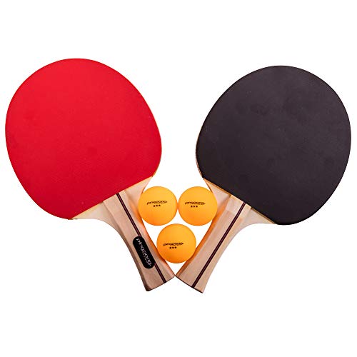 Lancaster Easy to Assemble Compact Portable Indoor 2 Piece Table Tennis GamePing Pong 2 Player Performance Game Set w/ 2 Rackets and 3 Orange All Star Balls